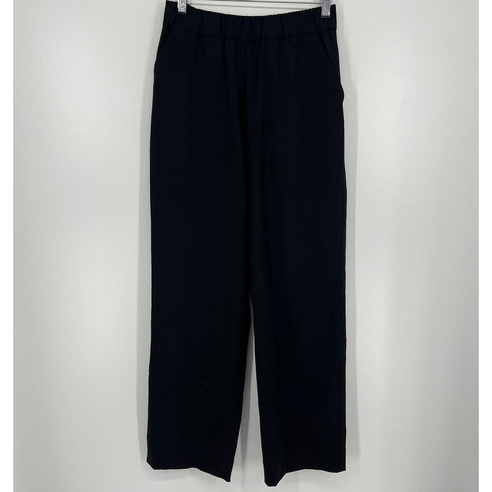 Unbound Merino Black Wool Blend Elastic Waist Straight Leg Pants Womens Medium